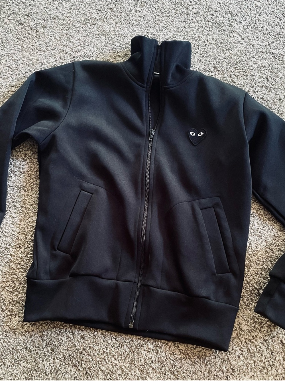 Comme des Garçons PLAY Black Zip Hoodie - Youth L